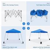 $110 12x12 ft Pop Up Canopy Tent, Easy Up with Accessories, Blue