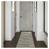 $55 Studio Plush Pixel Tan/Gray Indoor Runner Rug, 22x60" - Latex Back