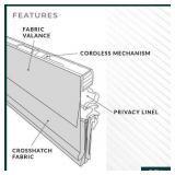 $72 Chicology Cordless Roman Shade, Light Filtering, 31"W X 72"H