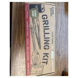 Grilling Seasonings Gift Set: Tongs, Magnet, Cooler, Spatula.