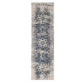 $49 Madison Cream/Navy 2 ft. X 12 ft. Geometric Runner Rug