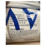 $49 Madison Cream/Navy 2 ft. X 12 ft. Geometric Runner Rug