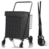 $74 Folding Cart, Waterproof Liner, 340 Lb Capacity, 360 Wheels