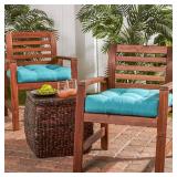 $69 South Pine Porch 20-inch Square Tufted Seat Cushion, 2 Pack, Teal