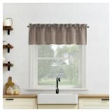 Mainstays Solid Semi-Sheer Curtain Set, Beige, 54" W x 36" L