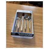 Mainstays Fairport 20 Piece Stainless Steel Flatware Set, Silver