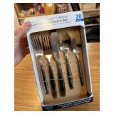 Mainstays Fairport 20 Piece Stainless Steel Flatware Set, Silver