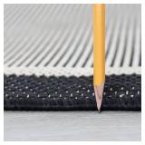 Eco Striped Border Black & Cream 4 ft. X 5ft. Indoor/Outdoor Area Rug