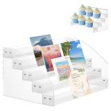 5 Tier Greeting Card Rack, Clear Acrylic Display Stand, Tabletop