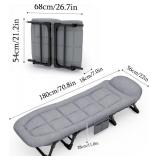 Folding Bed Iron Frame w/ 6 Positions, 70.8*11*22in