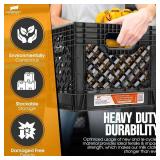 Juggernaut Storage 2-Pack Stackable Heavy Duty Milk Crates 16 Qt