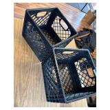 Juggernaut Storage 2-Pack Stackable Heavy Duty Milk Crates 16 Qt