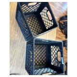 Juggernaut Storage 2-Pack Stackable Heavy Duty Milk Crates 16 Qt