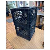 Juggernaut Storage 2-Pack Stackable Heavy Duty Milk Crates 16 Qt