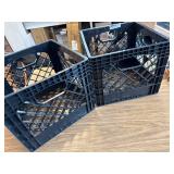 Juggernaut Storage 2-Pack Stackable Heavy Duty Milk Crates 16 Qt