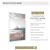 MCS Foundation 16x24 Poster Frame, White, Wall Hanging Frame