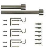 Mainstays 3/4" Nickel End Cap Curtain Rod, Adjustable 84"-120"