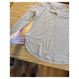 CATHY Womens Sleeve Henley Tops Dressy Casual Button Up Blouses Size Large