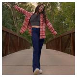 Blue!!Flare Leggings for Women, Crossover Yoga Pants Size Large