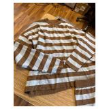 Panadila Womens Striped Sweater Set - Oversized Lounge with Shorts XL