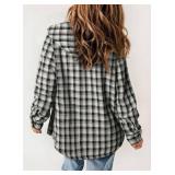 $47 Dokotoo Plaid Shacket Jacket Long Sleeve Button-Down Fleece Coat Size 4XL