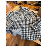 $47 Dokotoo Plaid Shacket Jacket Long Sleeve Button-Down Fleece Coat Size 4XL