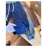 $79 3pcs Set Men Drawstring Waist Sweatpants with Pockets brown green blue Size  Medium