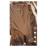 LARGE Women s solid Brown 2 piece sweatpant and body suit Size L