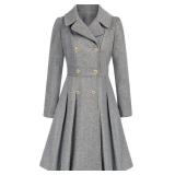 LARGE Trench Coat Waterproof Double Breasted Notch Lapel A-Line Jacket