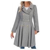 LARGE Trench Coat Waterproof Double Breasted Notch Lapel A-Line Jacket