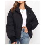 $51 SMALL Gihuo Women s Winter Cropped Puffer Jacket Quilted Coat Size Small