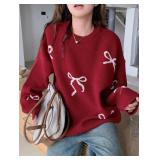 $70 SMALL Womens Long Sleeve Pullover Knit Sweater, Round Neck, Autumn