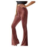 SMALL Velvet Flare Leggings - High Waist, Tummy Control, Yoga Pants