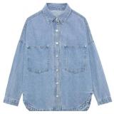 $58 XXL Women Denim Jacket, Jean Coat - Spring Single-Breasted Casual