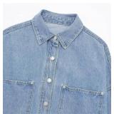 $58 XXL Women Denim Jacket, Jean Coat - Spring Single-Breasted Casual