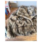$186 XSMALL- Womens Warm Faux Fur Coat Plush Outfits Jacket Long Sleeve