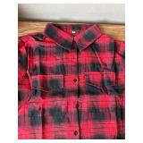 XL- KevaMolly Plaid Flannel Shirts Loose Fit Button-Down Long Sleeve