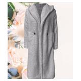 $54 Small Ladies Cozy Winter Teddy Bear Long Coat Jacket Fuzzy Sherpa