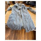 $54 Small Ladies Cozy Winter Teddy Bear Long Coat Jacket Fuzzy Sherpa