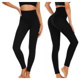 3-Pack Medium Fleece-Lined Leggings for Women, High-Waisted Thermal Pants