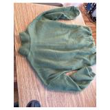 Lime Green Patched Half Zip Fleece Sweatshirt Size Medium