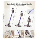 Cuzmok Cordless Stick Vacuum Cleaner for Home: Power Suction Vacuum Tangle-Free Lightweight Design & 2600mAh Detachable Battery Up to 50mins Runtime for Pet Hair Carpet Hardwood Floor - Retail: $150