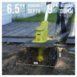 Grovecraft 20V Cordless Tiller Cultivator with 48 Steel Tines, 9-inch Wide Battery Powered Garden Cultivator, Mini Tiller for Lawn/Gardening/Soil Cultivation(2*2Ah Battery and Fast Charger Included) -