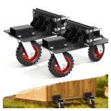 Chicken Coop Wheels Kit with Lift System - Set of 4 Heavy Duty Foldable Caster Wheels Perfect for Chicken Tractors with Maximum Load Capacity of 661 lb. Easy Mobility and Maneuverability - Retail: $20