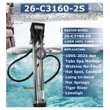 Camoo 26-C3160-2S Double-Barrel Low-Flow Heater Assembly 4.0KW for Watkins/Hot Spring/Tiger River/Hot Spot/Caldera/Laing tri-Bend Heater, 1.0/4.0KW 120/240 Volt, Replace C3160-2S, 73039, 73791, Black 