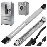Appliance Rollers With 360Â° Swive Wheels, Anti Slip Heavy Duty Extendable Mover Tools with 28 Roller & Lifting Lever Tool For Moving Washing Machines, Dryers, Furniture, Refrigerators Base Stand - 