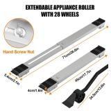 Appliance Rollers With 360Â° Swive Wheels, Anti Slip Heavy Duty Extendable Mover Tools with 28 Roller & Lifting Lever Tool For Moving Washing Machines, Dryers, Furniture, Refrigerators Base Stand - 