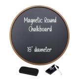 Better Office Products Round Magnetic Chalkboard with Wooden Frame for Office and Home, 18x18 inches with Mounting Hardware, 4-Piece Chalk Set, and Eraser Included (Rustic Brown) - Retail: $40
