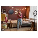 Better Office Products Round Magnetic Chalkboard with Wooden Frame for Office and Home, 18x18 inches with Mounting Hardware, 4-Piece Chalk Set, and Eraser Included (Rustic Brown) - Retail: $40