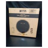 Better Office Products Round Magnetic Chalkboard with Wooden Frame for Office and Home, 18x18 inches with Mounting Hardware, 4-Piece Chalk Set, and Eraser Included (Rustic Brown) - Retail: $40